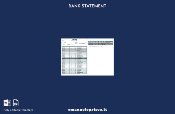 modello di pagine di parole dell'estratto conto bancario Bankasi Turchia in stil